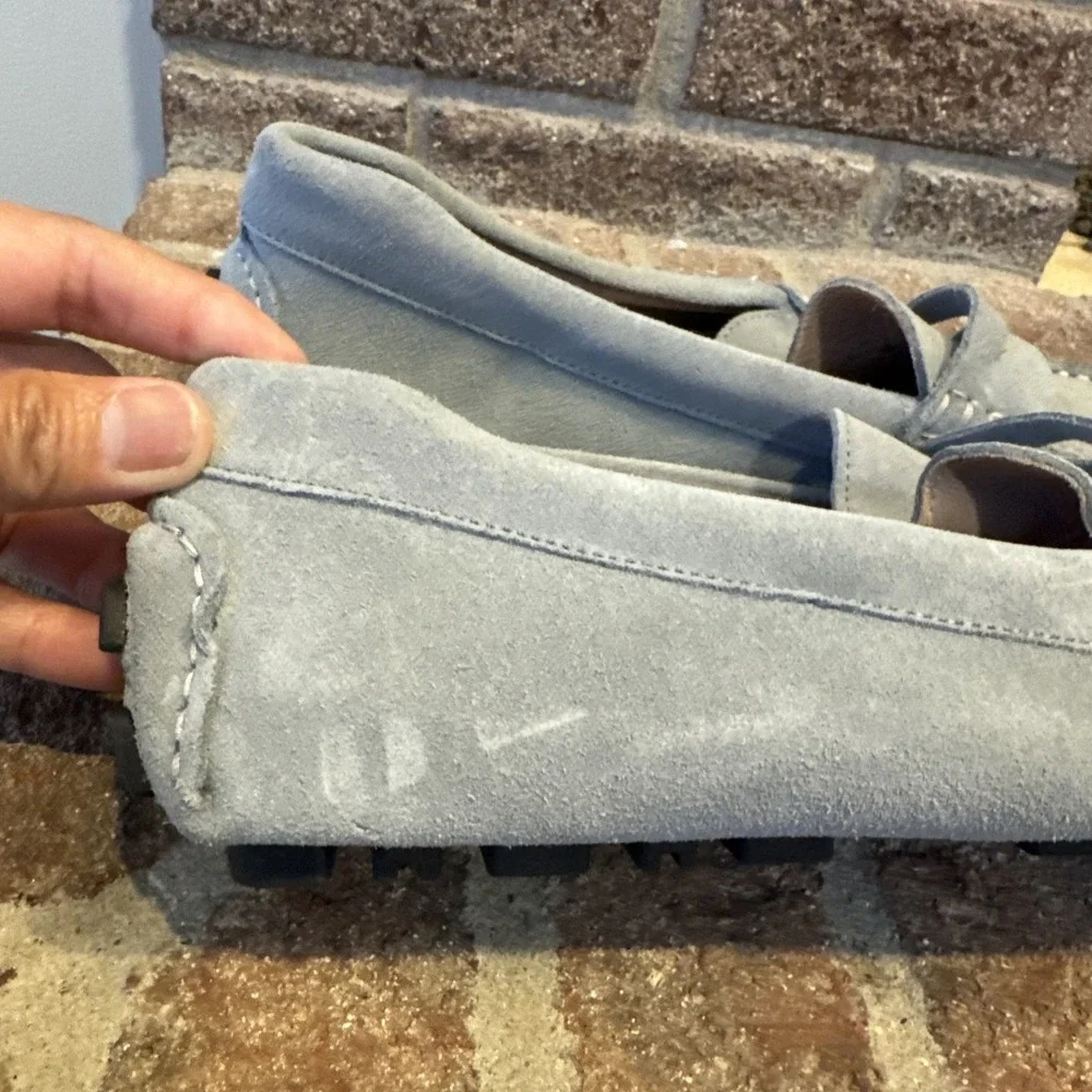 Nordstrom Men's Suede Driving Loafers Light Gray Moccasins Slip On Size 10M #481